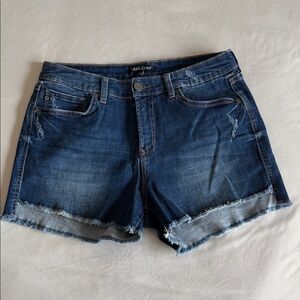Dear John Indigo Distressed Denim Cutoff Shorts